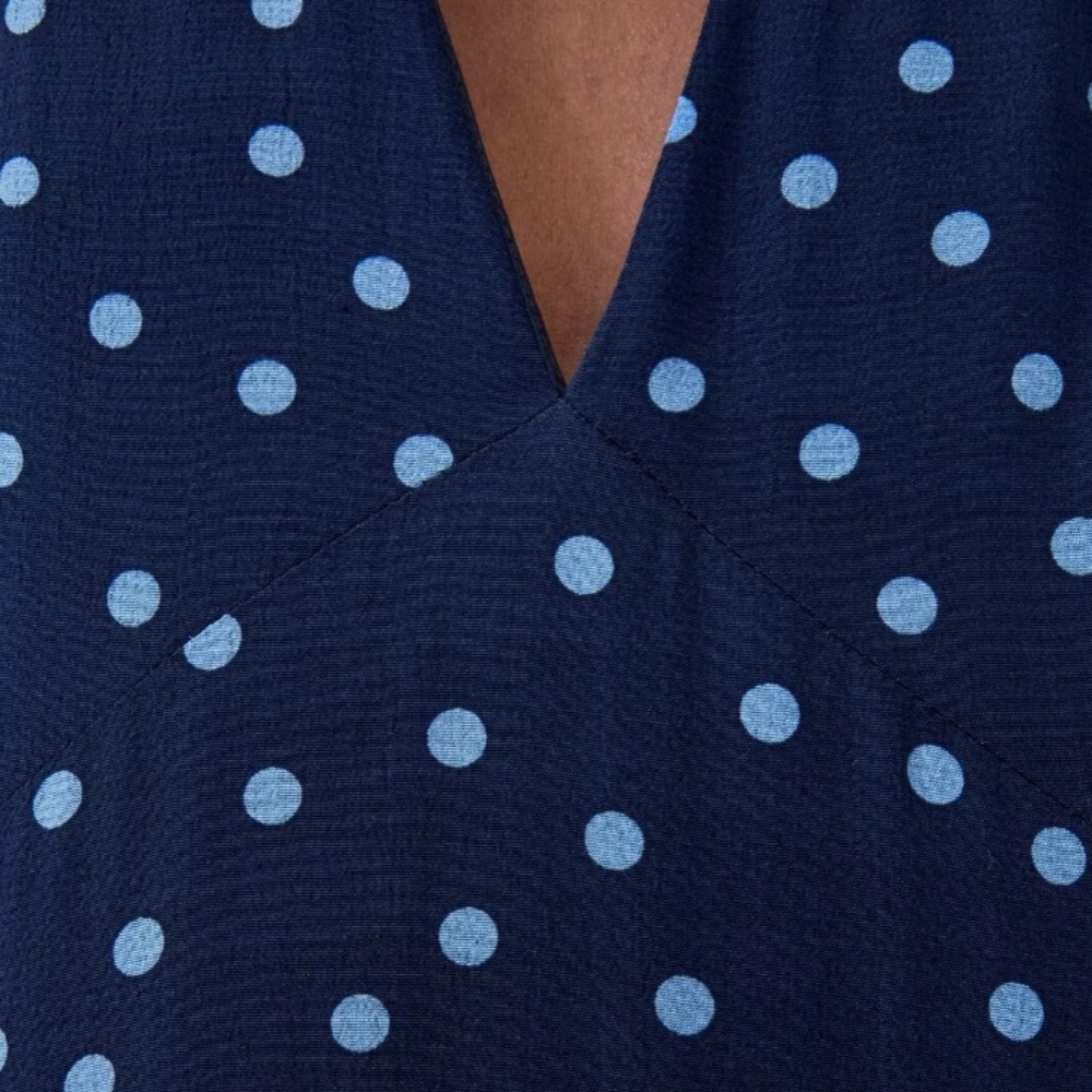 NWT. Zara Blue Polka Dots Midi Dress. Size L. - Picture 6 of 10